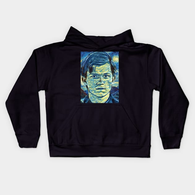 Peter Parker Van Gogh Style Kids Hoodie by todos